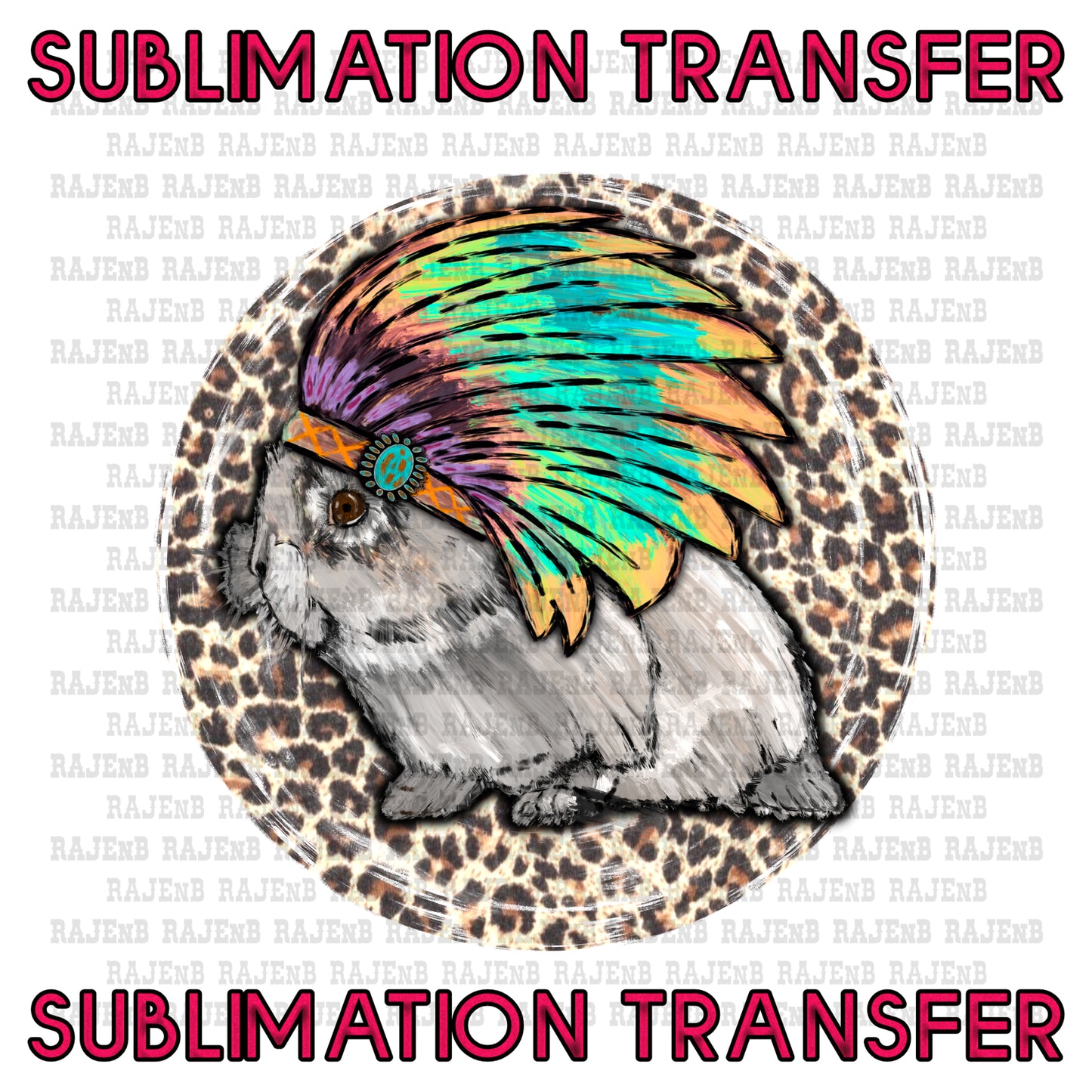 Leopard Native Easter Bunny - SUBLIMATION TRANSFER 4071SUB
