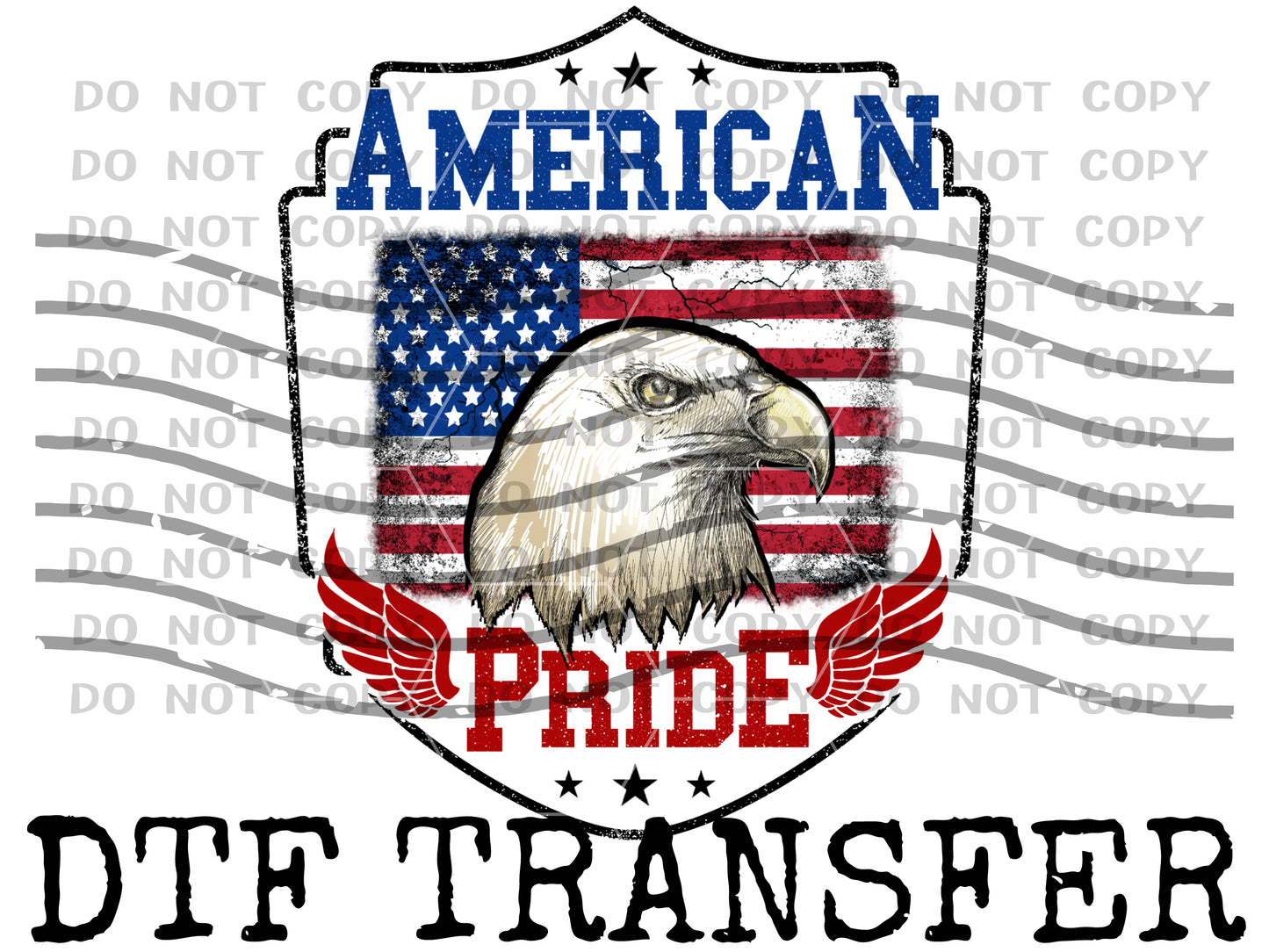 American Pride with Eagle DTF Transfer SS0017