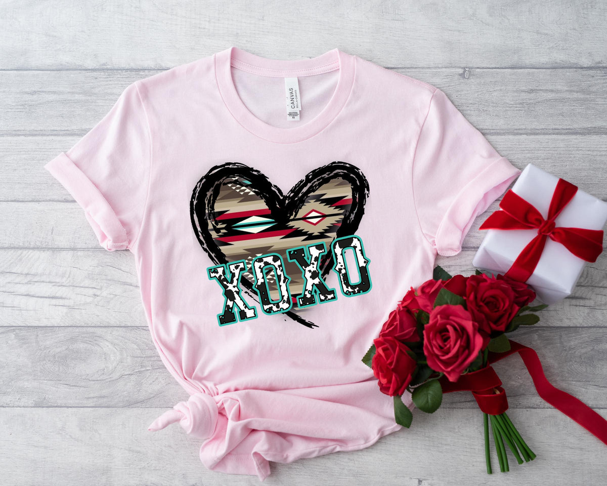 Aztec Heart XOXO Black Aztec Heart (DTF) V017 – DTF Prints Unlimited ~ theRAJE.com