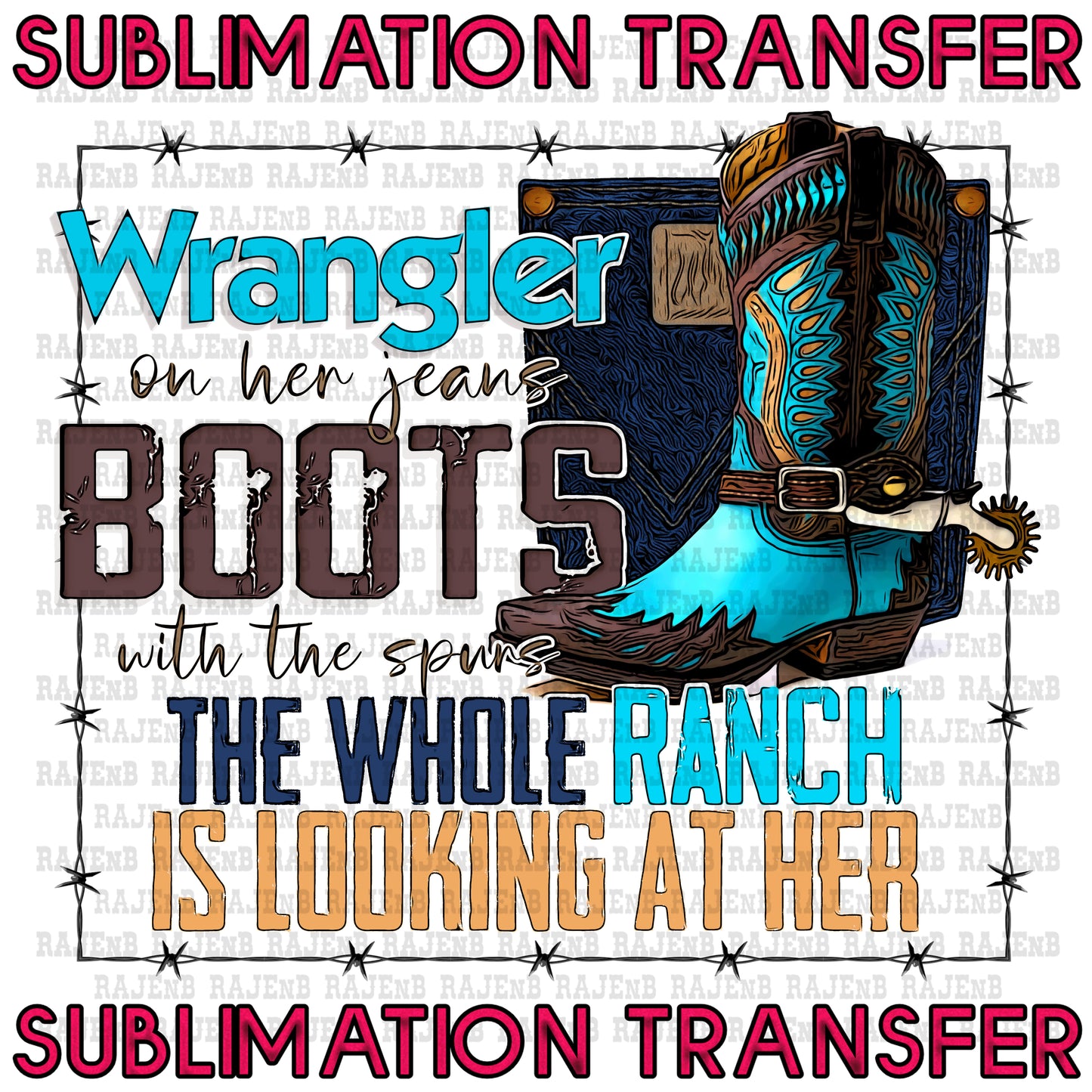 Wrangler on her jeans - SUBLIMATION TRANSFER 4021SUB