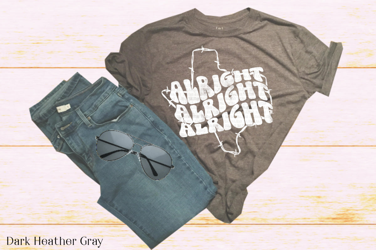 Alright Alright Alright Texas-White Ink  (DTF) 1023